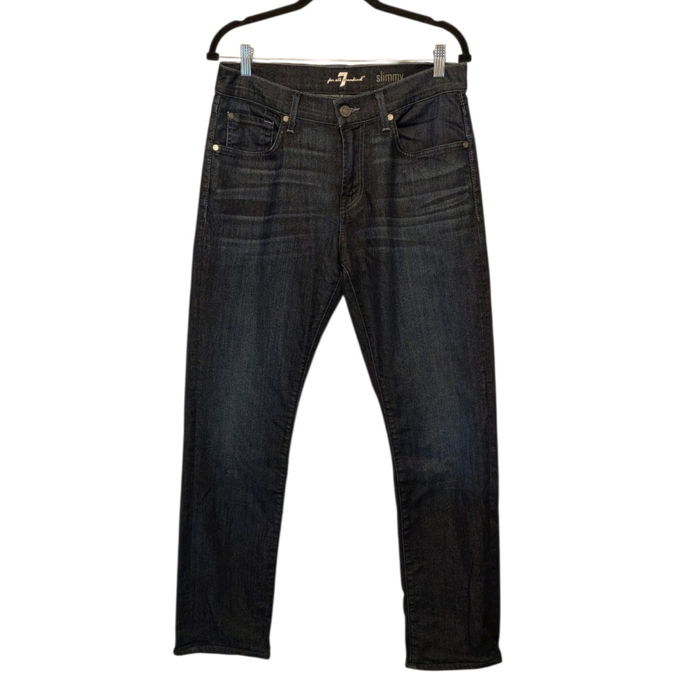 7 For All Mankind Slimmy Dark Wash Indigo Slim Fit Jeans Size 31 ATA511834A